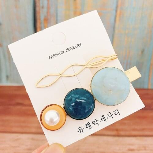 2PCS/lot New Fashion Circle Heart Star Duckbill Clip set clip hair clip for Girls Women Hair Accessories Headdress