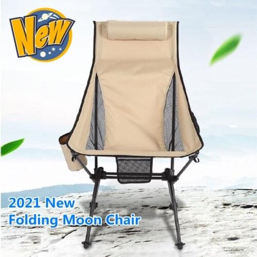 2021 New Outdoor Folding Chair Ultralight Portable Camping Chair Reinforced Aluminum Alloy Stool Picnic BBQ Beach Fishing Chair