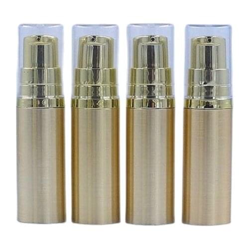 5ML Empty Emulsion Airless Bottle Gold Plastic Refillable Cosmetic Container Top Grade Sample Essence Airless Bottle