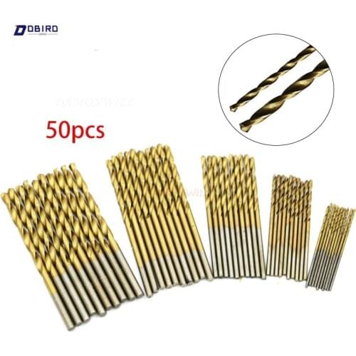 50Pcs HSS 4241 High Speed Steel Drill Bit Set Tool 1mm 1.5mm 2mm 2.5mm 3mm