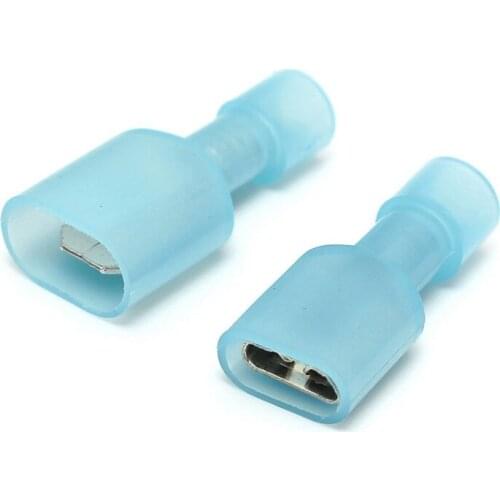50pcs Female & Male Fully Insulated Wire Terminals Connector Nylon Spade Connectors Blue