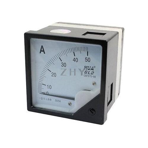 6L2 Model 80mm x 80mm Square Panel AC 1A 2A 3A 5A 10A 15A 20A 30A 50A Analog Meter Ammeter
