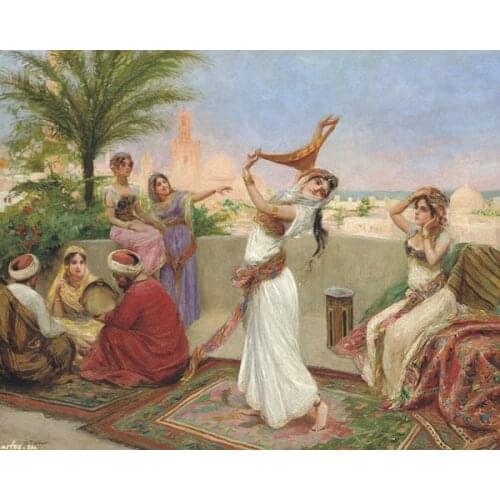 Free shipping classical Minorities dance purdah dress scenery oil painting canvas printing on canvas wall art decoration picture