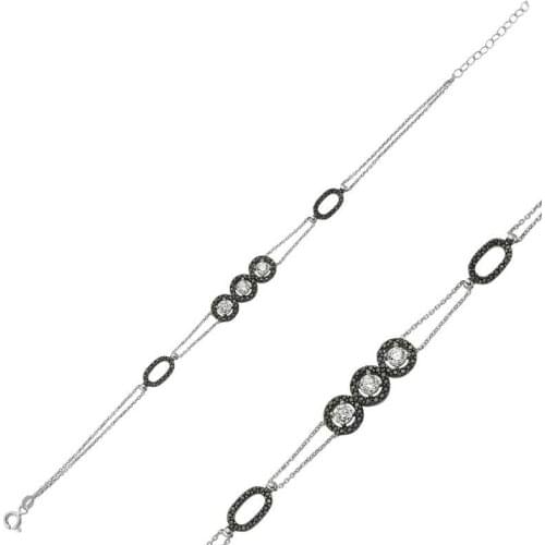 Silver Three with Stone , Wristband for Women ,Stylish, Aesthetic and Flashy, Bracelet Types for Women