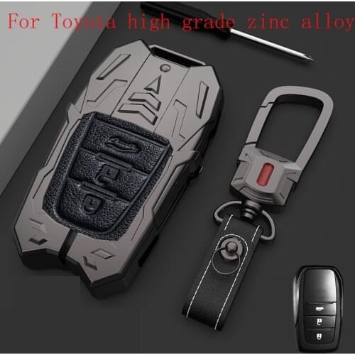 Car Key Case Key Chain Bag High Grade Zinc Alloy For Toyota Chr COROLLA PRADO Highlander Avalon Camry Accessories