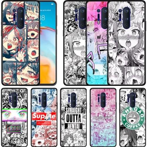 Tempered Glass Cover ahegao manga girl For Oneplus 9R 9 8T 8 Nord Z 7T 7 Pro 5G Shockproof Shell Phone Case Capa