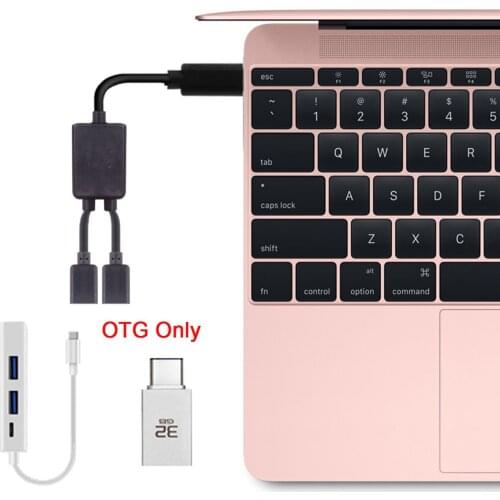 Chenyang Type-C to Dual Ports USB-C Female Hub Cable For Laptop PC & Mouse & Flash Disk