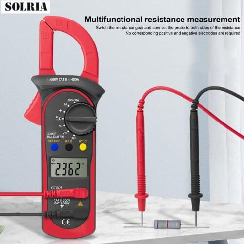 Digital Clamp Meter AC/DC Digital Clamp Multimeter High Precision Voltage and Current Meter Measuring Instrument Blue/Red