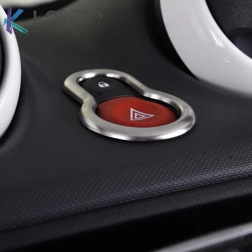 Warning light button decoration For Mercedes New 453 Smart Forfour Fortwo Stainless steel interior trim accessories car styling