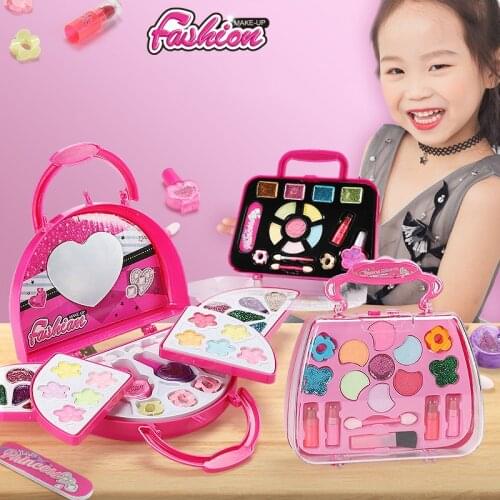 Kids Makeup Set Safe Washable Kids Makeup Set Princess Cosmetics Make up set For Girls Box Princess Beauty Pretend Toys For Girl