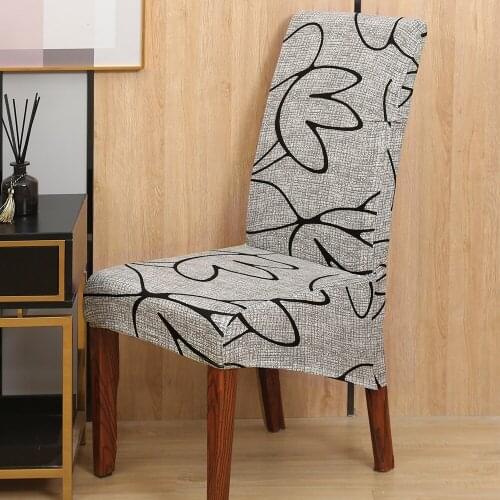 Printed Long Back Chair Cover Elastic Seat XL Size Stretch Chair Covers Stretch High Back Slipcovers For Dining Universal Covers
