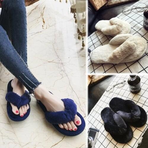 Indoor Cotton Slippers Women with Toes Plush Herringbone Drag Thick Bottom Non-skid Slippers Women Furry Slippers Plus Size