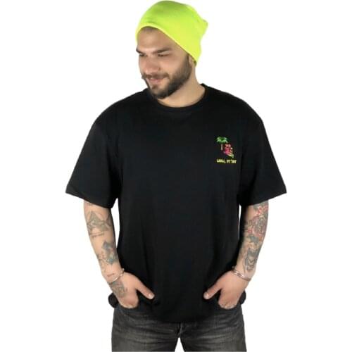 Lazy Brother High Quality Black Oversize Embroidered T-shirt "Wow Its Hot" (Men)