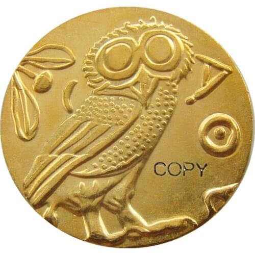 G(04)Ancient Athens Greek gold Drachm - Atena Greece Gold Plated copy coins