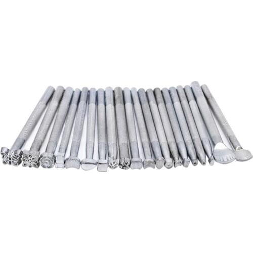 Leather Printing Tool DIY Printed Multi Shapes Alloy 20Pcs/set Portable Saddle Making Punching Work