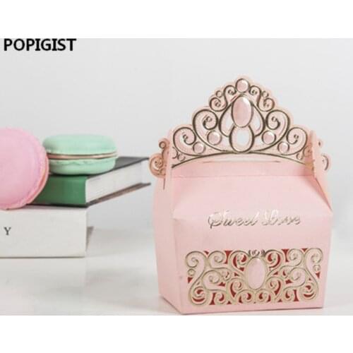 Royal Shiny Gemstone Crown Candy Box Wedding Party Favors Box Birthday Party Candy Box Wedding Souvenir Boda