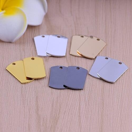 Copper rectangular blank stamping label pendant charm charm DIY necklace jewelry accessories