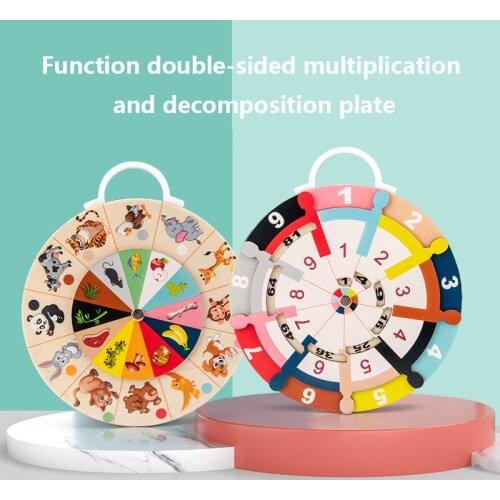 1pc Childrens Montessori Multi-functional Double Sided Multiplication And Arithmetic Decomposition Plate Teaching Aid For Kids
