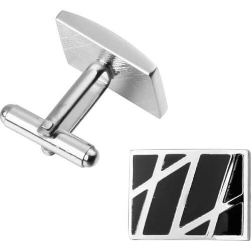 KC fashion black pattern Cufflinks high-quality copper material Mens Long Sleeve Shirt Cufflinks Wedding Gift