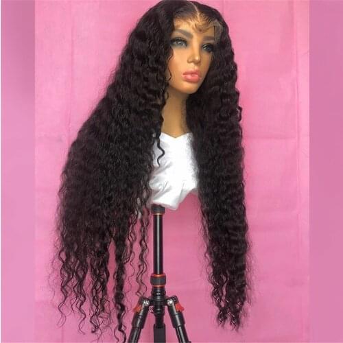 Soft Curly Lace Front Wigs Glueless Synthetic Wig Natural Hairline Heat Resistant Fibr Hair Daily Wear Wig for Women
