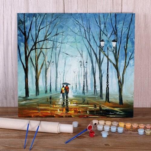 Touching Fog Coloring By Numbers Painting Complete Kit Oil Paints 50*70 Oil Painting Handmade Adults Drawing