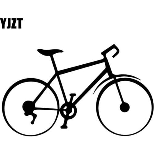 YJZT 15.1CM*9.1CM Dazzling Uncomplicated Bicycle Delicate Cool Vinly Decal Interesting Decor Car Sticker Black/Silver C27-0650