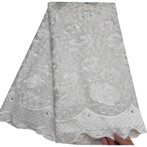 Nigerian African Lace Fabric embroidery Punch Cotton Swiss Voile Lace In Switzerland For Wedding Party Dress HL-160