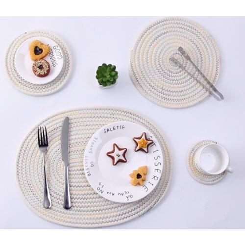 Handmade Placemat Color Cotton Thick Heat Insulation Anti-scalding Placemats Teacup Pot Plate Bowl Mat Creative Kitchen Utensils