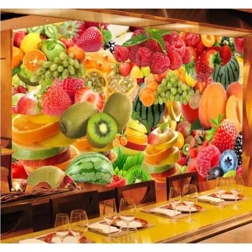 Custom Any Size Wallpaper 3D Fresh Fruit Mural Restaurant Cafe Fruit Store Backdrop Wall Decor Modern Creative Mural Wall Papers