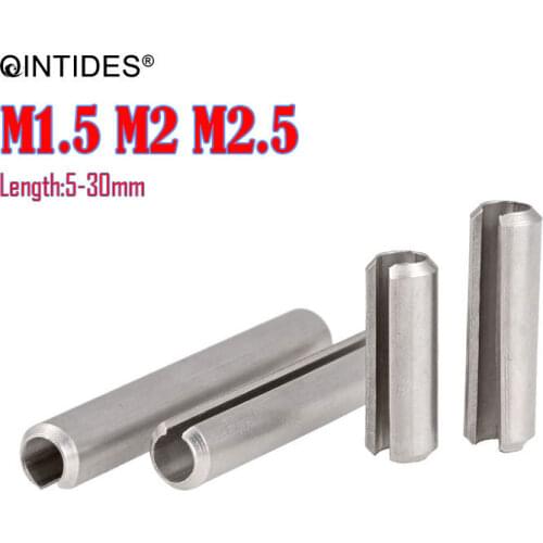 QINTIDES M1.5-M4 Spring Parallel Pins Slotted Stainless Steel Elastic Pins Cotter Pins