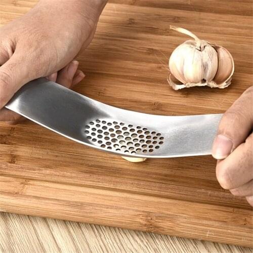 Quevinal Stainless Steel Garlic Press Grinding Slicer Mincer Metal Multi Ginger Crusher Chopper Cutter Kitchen Accessories