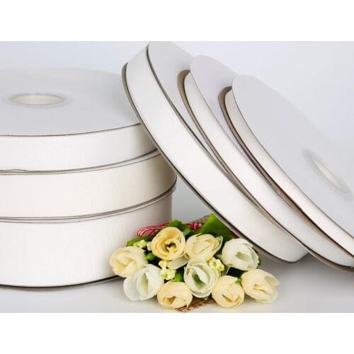 Width 7mm/10mm/15mm/20mm/25mm/38mm White Ribbon Grosgrain Ribbon Roll Packing For DIY Handmade Hair Bow & Sewing(5 yard/lot)