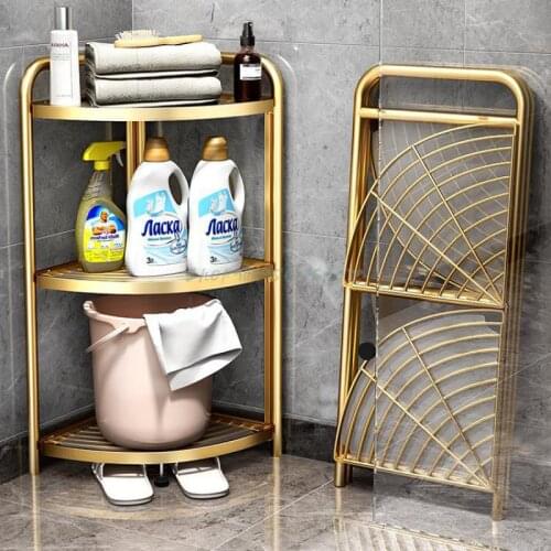 Toilet Folding Free Installation Device Rack Bathroom Toilet Washbasin Storage Multi-layer Tripod Floor Type