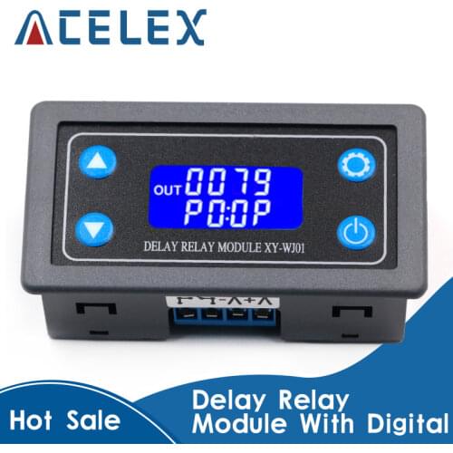 DC12V LED Digital Time Delay Relay Module Programmable Timer Relay Control Switch Timing Trigger Cycle with Case for Indoor