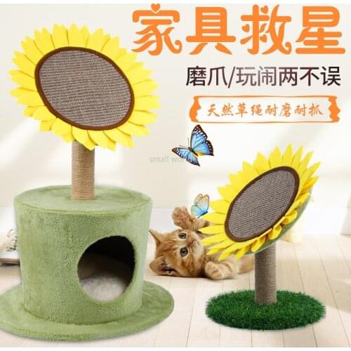 Pet Supplies Sisal Sunflower Cat Toys Table Grinding Toy Round Scratching Board Cat Toys Interactive Cat Toy
