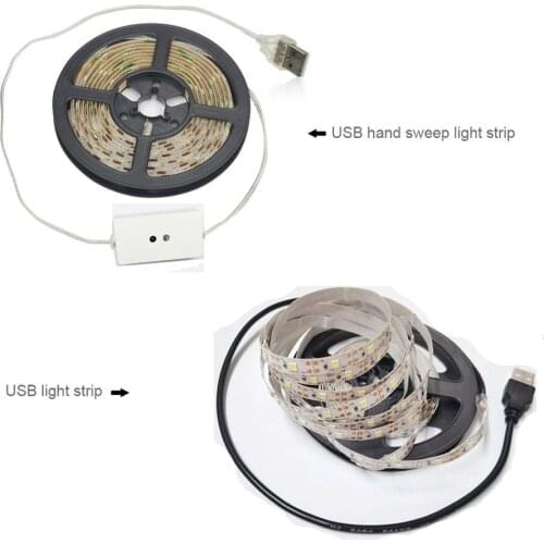 Smart Lamp PIR Motion Sensor Hand Scan LED Night light 5V USB LED Strip Waterproof Tape Bedroom Home Kitchen Wardrobe Decor