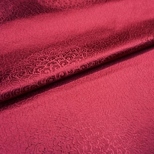 Wine red damask Jacquard Brocade Fabric for DIY handmade clothes Coat Dress Skirt curtain bedding bag patchwork upholstery