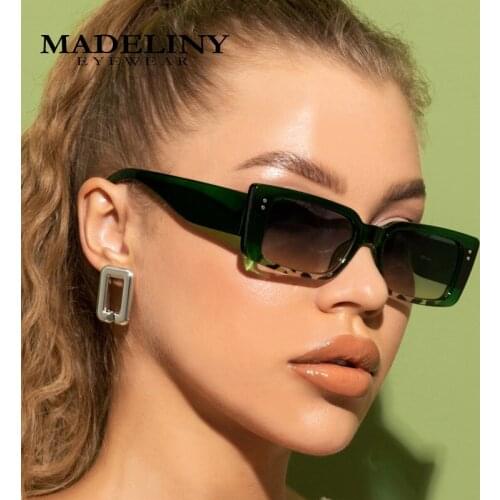 MADELINY Fashion Rectangle Women Sunglasses Trendy Shades For Ladies Square Sun Glasses Female UV400 2021 New MA491