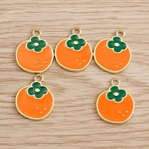 10pcs 15*19mm Enamel Tomato Charms Necklaces Pendants Earrings Making Cartoon DIY Charms Handmade Crafts for Jewelry Accessories