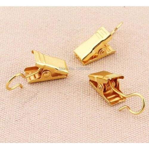 10pcs/lot Gold Color Metal Garment Clips Label clip with Hook hardware accessories