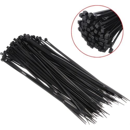 100pcs Black Self Locking Cable Tie High Quality Nylon Fasten Zip Wire Wrap Strap 3x200mm