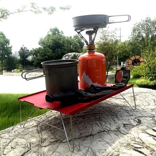 Outdoor Personal Table Foldable Small Portable Folding Table, Mini Bicycle Hiking Camping Accessories Aluminum 3PCS