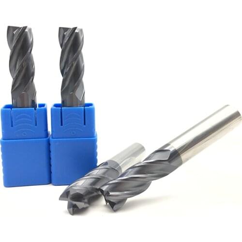 5pcs HRC50 12mm 75L 4Flute D12X30XD12X75L Flat End Mill Solid Carbide Spiral Straight Shank Endmill for Wood CNC Cutter
