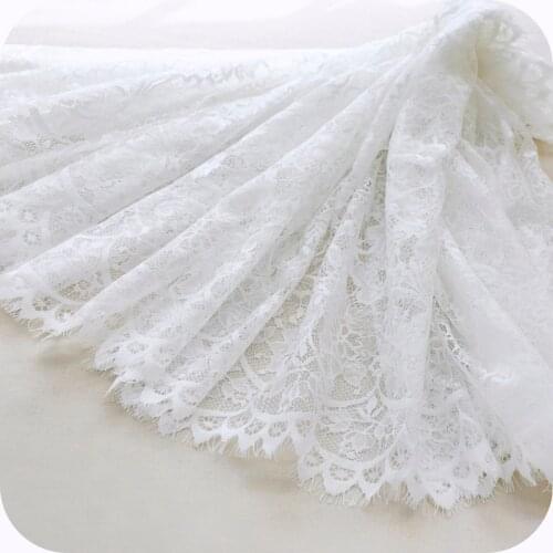 50CM wide white Exquisite embroidery lace fabric,lace fabrics for wedding,sewing accessories,50*300CM/pcs