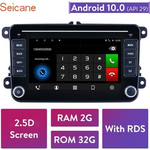 Seicane For VW/Volkswagen/Golf/Tiguan/Passat/b6 b5 RAM 2GB ROM 32GB Android 10.0 RDS 2.5D Car Head Unit Stereo player Radio GPS