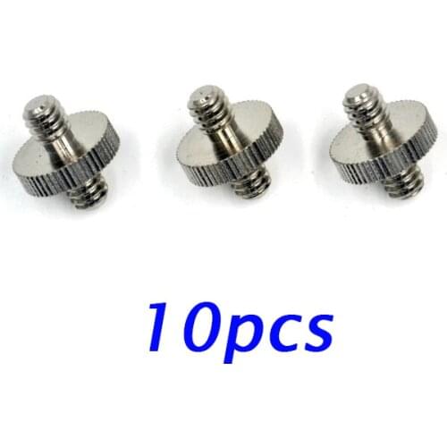 Free Shipping 10PCS 1/4" 1/4 Inch Camera Screws Adapter Double Side 1/4" Threaded Camera Extension Rod Conversion Screws