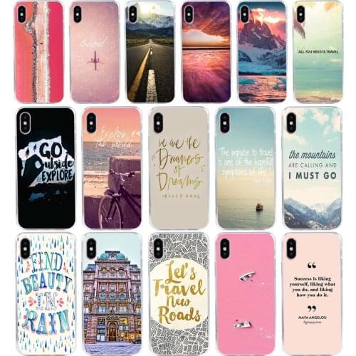 193DD Pink travel does the Soft Silicone Tpu Cover phone Case for iphone 5 5s se X XR XS Max case