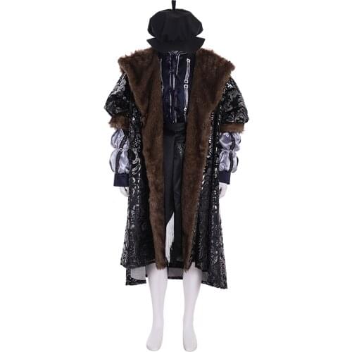 Cosplaydiy Tudor King Henry VIII Costume With Hat Adult Mens Medieval Renaissance Anne Boleyn Costume L320