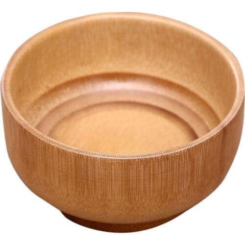 Wooden Rice Fruit Bowl Shaving Soap Bowl, Bamboo Bowl Salad Serving Bowls