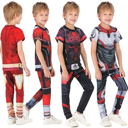 Kids MMA Boxing Set Compression Jerseys+Pants Children MMA Rashguard Training Tight T-Shirts Trousers Teenagers MMA Clothing